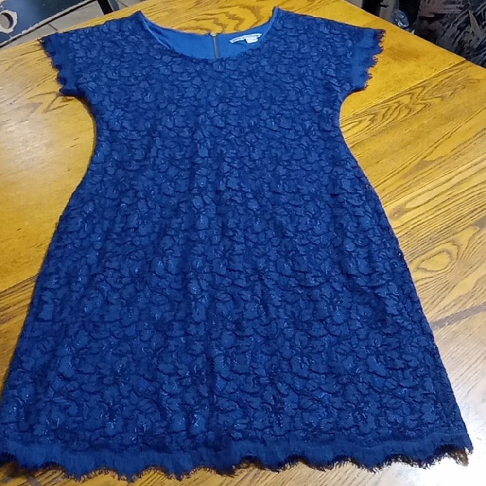 Diane Von Furstenberg  Womens 6 Dress Used NAVY BLUE Preowned Cocktail Party